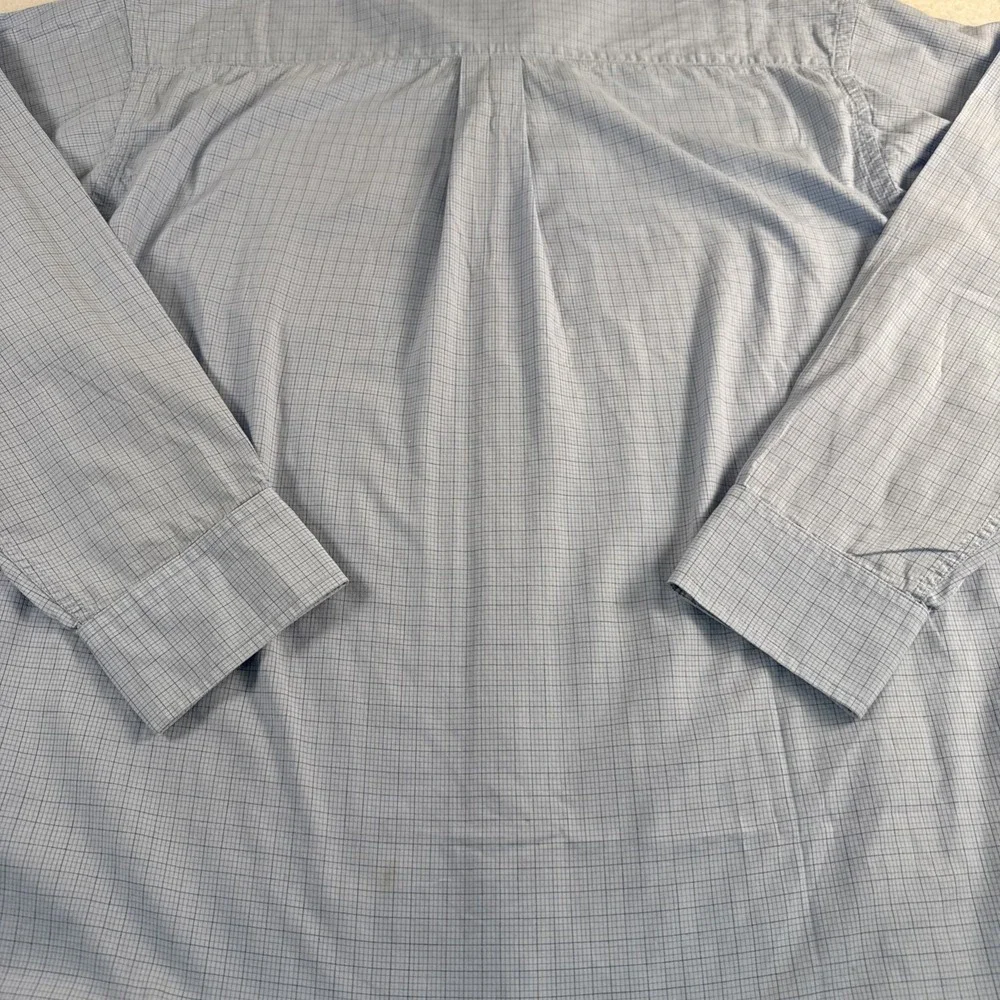 Banana Republic Relaxed Long Sleeve Button Up Blue Checker Shirt Mens Size Large